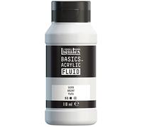 Liquitex Basics Fluid - Pintura acrílica de consistencia fluida, secado rápido, resistente a la luz, impermeable, acabado satinado permanente, bote 118 ml, plata