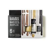 Liquitex BASICS, Set de pintura acrílica Studio, 6 tubos de 22 ml, colores metálicos e iridiscentes