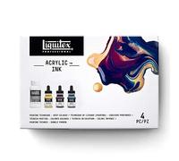 Liquitex Ink - tinta acrílica Profesional, Set arte fluido colores oscuros - 3 tintas acrílicas extrafinas de 30ml + 1 pouring medium de 118ml