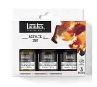 Liquitex Ink - tinta acrílica Profesional, Set de 3 tintas acrílicas extrafinas de 30ml, colores transparentes