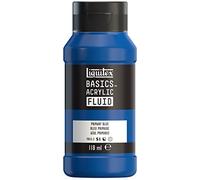 Liquitex Basics Fluid - Pintura acrílica de consistencia fluida, secado rápido, resistente a la luz, impermeable, acabado satinado permanente, bote 118 ml, azul primario