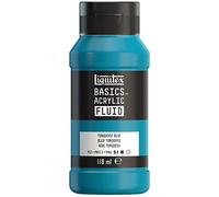 Liquitex Basics Fluid - Pintura acrílica de consistencia fluida, secado rápido, resistente a la luz, impermeable, acabado satinado permanente, bote 118 ml, azul turquesa
