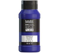 Liquitex Basics Fluid - Pintura acrílica de consistencia fluida, secado rápido, resistente a la luz, impermeable, acabado satinado permanente, bote 118 ml, azul ultramar