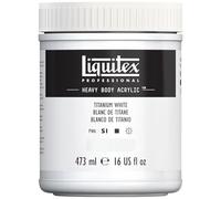Liquitex pintura acrílica profesional Heavy Body - cuerpo espeso, tarro de 473 ml, color blanco de titanio