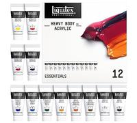 Liquitex Profesional Heavy Body - Pintura acrílica profesional de cuerpo espeso, set de 12 tubos de 22 ml, colores esenciales