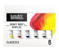 Liquitex Profesional Heavy Body - Pintura acrílica profesional de cuerpo espeso, set de 6 tubos de 22 ml, colores clásicos