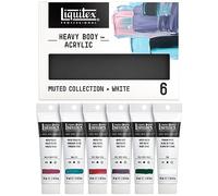 Liquitex Profesional Heavy Body - Pintura acrílica profesional de cuerpo espeso, set de 6 tubos de 59 ml, colores tenues de la colección "Muted Collection" + Blanco