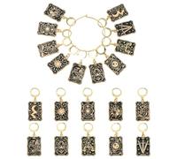 LiQunSweet 10 marcadores rectangulares negros de puntada para tarjetas de tarot de 10 estilos, tablero parlante, sol, luna, equilibrio, león, dijes para bricolaje, llavero, decoración de joyas, No es