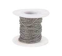 LiQunSweet Cadenas de Cable Plano de Acero Inoxidable 304 de 25 m, Cordon para Colgante, Alambre para Joyeria, Soldadas con Bobina, Aptas para Accesorios de Fabricación de Joyas, 1,5 x 1 mm