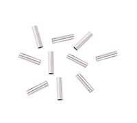 LiQunSweet Paquete de 50 cuentas espaciadoras de tubo recto largo de acero inoxidable 304 para hacer pulseras, collares, aretes, joyas, 10 x 2,5 mm