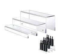 Liquor Bottles, 3-Tier Acrylic Liquor Display Stand, Liquor Bottle Riser Shelf, Wine Bottle Display Rack For Home Bar, Acrylic Liquor Bottle Stand, Tiered Wine Bottle Organizer, Home Bar Liquor Shelf