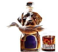 Liquor Bottles - Dog Alcohol Decanter Airtight Glass Bottle, Collectible Statue | Elegant Spirits Holder For Brandy Bourbon Vodka Tequila Men Dad Gift Home Office Desk Party Decorations,Dog Alcohol D