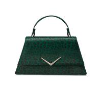 Liquorbrand Bolso de Mano Mujer Estilo Pin Up Retro | Bolso Bandolera con Estampado de Leopardo Verde | Diseño Años 50 Vintage Rockabilly con Asa Superior | Rumbler Green Leo