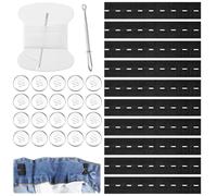 LIQWEI 10 gomas elásticas con ojales, 25 cm, ajustador de pantalones, cintura elástica, tensor de cintura, cinta de costura plana, banda elástica para pantalones, falda vaquera, falda para mujer y