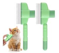 LIQWEI 2 peines antipulgas, cepillo de depilación de gatos, peine de pulgas para perros y gatos, cepillos para eliminar el pelo de mascotas para gatos y pelo corto y largo