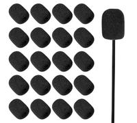 LIQWEI 20 piezas de repuesto para micrófono de protección contra el viento, color negro, lavalier, minimicrófono, auriculares, parabrisas, espuma, protección contra salivas, para reuniones de
