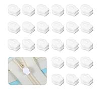 LIQWEI 24 unidades deslizantes para ropa de cama, cremallera universal, cierre de cremallera de plástico, 3 - 4,5 mm, color blanco, kit de reparación para ropa de cama, funda de almohada, ropa