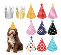 LIQWEI Juego de 11 sombreros de fiesta de cumpleaños, coloridos cumpleaños infantiles, gorros con pompones, sombrero de fiesta, decoración de fiesta de cumpleaños, corona, decoración para fiestas