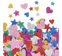 LIQWEI Juego de 480 pegatinas de mousse con purpurina en forma de corazón, pegatinas coloridas para álbumes de recortes, tarjetas de deseos, fiesta de cumpleaños