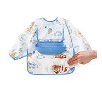 Liqzirtu Baberos De Manga Larga Para Bebés, Babero Impermeable Para Comer Con Bolsillo, Para Juegos De Y Alimentación Complementaria BLW