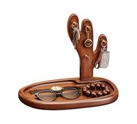 Liqzirtu Bandeja organizadora de llaves de entrada - rústico de madera para atrapar todos los platos, soporte para almacenamiento de teléfono tipo billetera, accesorio de decoración del hogar
