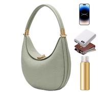Liqzirtu Bolso - Bolso de hombro con forma de luna creciente para mujer | Bolso de piel 4 en 1 para viaje vacaciones, Verde, riferimento alla descrizione