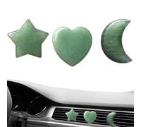 Liqzirtu Bonitos clips de válvula de coche, abrazadera de válvula de coche, decoraciones de ventilación de aire de cristal 3X para coche | Adorno de encanto en forma de corazón de estrella de luna