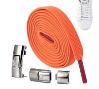 Liqzirtu Cordones sin tie: cordones elásticos, elegantes zapatillas de deporte | Unisex Quick Lock Stretch Durable Deportes Senderismo Senderismo Jogging Cicling Fitness Entrenamiento, naranja, ver