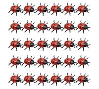 Liqzirtu Decoración de Ladybug, Ladybug Toys | Toy Set 30 piezas | Jardín de mariquitas, recuerdos realistas de PVC, accesorios de bromas, trucos de Halloween El modelo vibrante crea un efecto