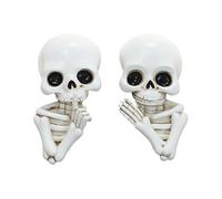 Liqzirtu Decoración De Pared Calavera - Estatua De Calavera En Postura Espiando,Gótico De Resina Para Marco De Puerta Fiestas Halloween Sala Noche Películas Terror Jardín