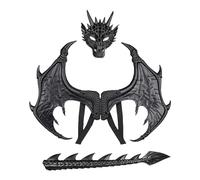 Liqzirtu Disfraz de dragón para niños - Disfraz de Halloween Cosplay | Cómodo juego para carnaval, actuación escolar, fiesta de disfraces, cumpleaños, escenario, fiesta, evento teatral