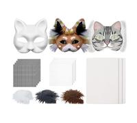 Liqzirtu Kit para cubrir la cara de Halloween - Kit artesanal de máscara de gato | Accesorios Role Play y Cosplay para adultos y niños apasionados de animales fotos carnaval