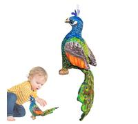 Liqzirtu Pavo Real Azul de Felpa, Pavo Real de Felpa de Pavo Real Azul Animal de Felpa | Cojín de abrazos Suave para compañeros de Juego, Niños y Niñas Accesorios de Cuento para Sofá, Cama