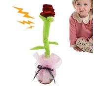 Liqzirtu Peluches de Flores Cantando | Juguete de Baile, Juguete Que Habla -Juguete Musical Educativo, Juguete Musical de Rosa fomentando Todos los aspectos del Des, Carga USB por bebés niñas Chicas