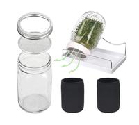 Liqzirtu Sprouting Jar - Sprout Growing Jar Tapa, Tarro de 950 ml con Tapa de Brote, Juego de germinación Jasr de con Funda Opaca para el Cultivo de brócoli, Alfalfa y Frijol Mungo