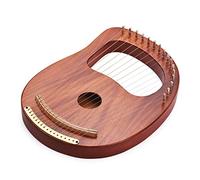 Lira de Madera de 16 Cuerdas, Arpa de Lira, Cuerdas de Metal, Instrumento de Cuerda de Madera Maciza y Bolsa, Llave para afinar, Limpieza de Cuerdas de Repuesto, Arpa