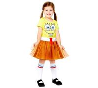 Amscan Disfraz Vestido Bob Esponja Niña 3-4 años Amarillo ajedrez