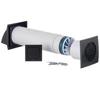 LIRAST 100 mm Ventilador Recuperador de Calor con Sistema Ventilacion Forzada con Interruptor - Antracita VMC Doble Flujo - Recuperador Calor Extractor de Aire