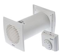 LIRAST Difusor de calor con termostato de 100 mm de diámetro, color blanco, ventilador intercambiador de calor