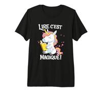 Lire C EST Magique Licorne Lecture Enfants Francais Camiseta Premium