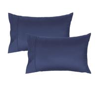 Lirex 2 Fundas de Almohada 40 x 60 cm, 100% Algodón Satén, Transpirable y Suave para un Descanso de Calidad, Certificado Oeko-Tex, con Cierre de sobre, Azul Marino