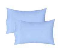 Lirex 2 Fundas de Almohada 40 x 70 cm, 100% Algodón Satén, Transpirable y Suave para un Descanso de Calidad, Certificado Oeko-Tex, con Cierre de sobre, Azul Claro
