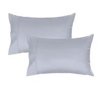 Lirex 2 Fundas de Almohada 50 x 70 cm, 100% Algodón Satén, Transpirable y Suave para un Descanso de Calidad, Certificado Oeko-Tex, con Cierre de sobre, Gris Claro