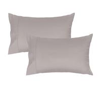 Lirex 2 Fundas de Almohada 50 x 75 cm, 100 por Ciento Algodón Satén, Transpirable, Refrescante, Suave para un Sueño de Calidad, Fundas con Cierre de sobre, Gris