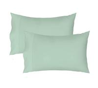 Lirex 2 Fundas de Almohada 50 x 80 cm, 100% Algodón Satén, Transpirable y Suave para un Descanso de Calidad, Certificado Oeko-Tex, con Cierre de sobre, Verde Salvia
