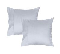 Lirex 2 Fundas de Almohada 60 x 60 cm, 100% Algodón Satén, Transpirable y Suave para un Descanso de Calidad, Certificado Oeko-Tex, con Cierre de sobre, Gris Claro