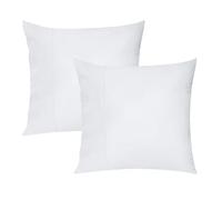 Lirex 2 Fundas de Almohada 60 x 60 cm, 100 por Ciento Algodón Satén, Transpirable, Refrescante, Suave para un Sueño de Calidad, Fundas con Cierre de sobre, Blanco