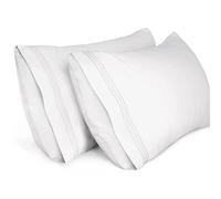 Lirex 2-Pack Fundas de Almohada 1800 Hilos, Fundas de Almohada de Microfibra Suave Cepillada, Transpirables sin Arrugas y Lavables a Máquina (50x90 cm, Blanco)