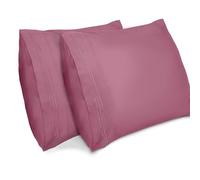 Lirex 2-Pack Fundas de Almohada 1800 Hilos, Fundas de Almohada de Microfibra Suave Cepillada, Transpirables sin Arrugas y Lavables a Máquina (50x50 cm, Rosa Malva)