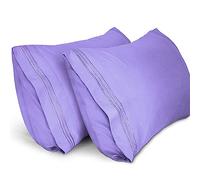 Lirex 2-Pack Fundas de Almohada 1800 Hilos, Fundas de Almohada de Microfibra Suave Cepillada, Transpirables sin Arrugas y Lavables a Máquina (50x70 cm, Morado Claro)